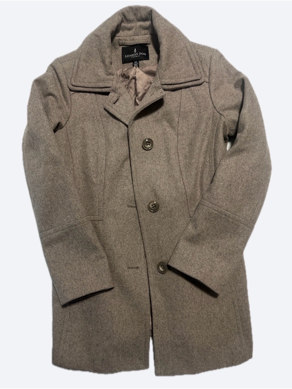 London Fog Women’s Grey Wool-Blend Peacoat